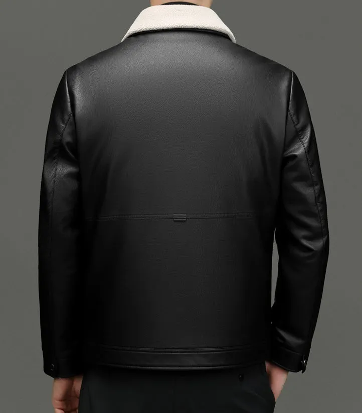 Stain-resistant 3 In 1 Thickened PU Jacket for Men