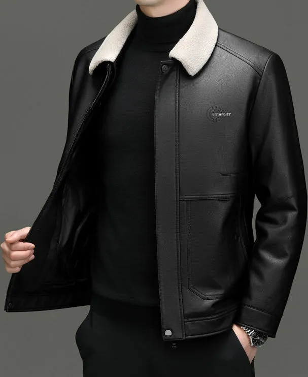 Stain-resistant 3 In 1 Thickened PU Jacket for Men