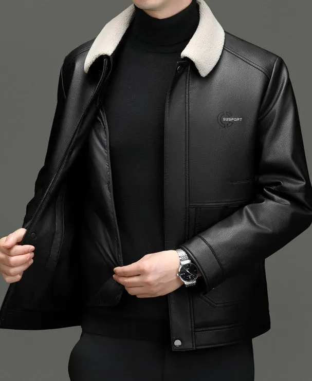 Stain-resistant 3 In 1 Thickened PU Jacket for Men