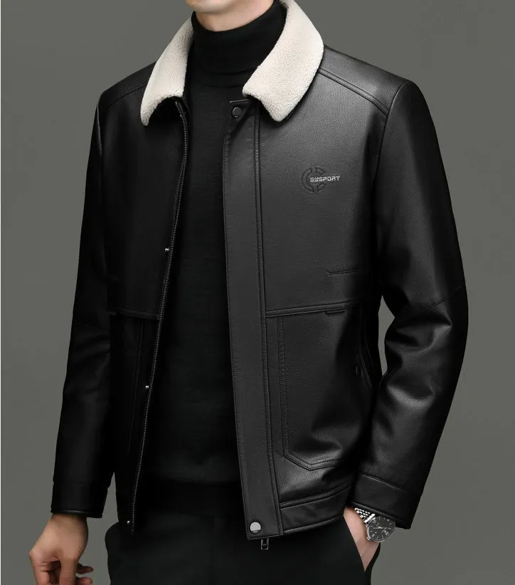 Stain-resistant 3 In 1 Thickened PU Jacket for Men