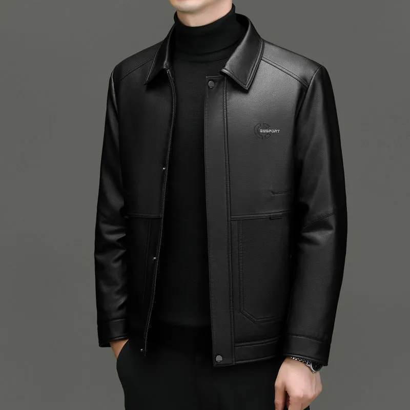 Stain-resistant 3 In 1 Thickened PU Jacket for Men