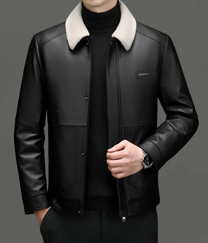 Stain-resistant 3 In 1 Thickened PU Jacket for Men