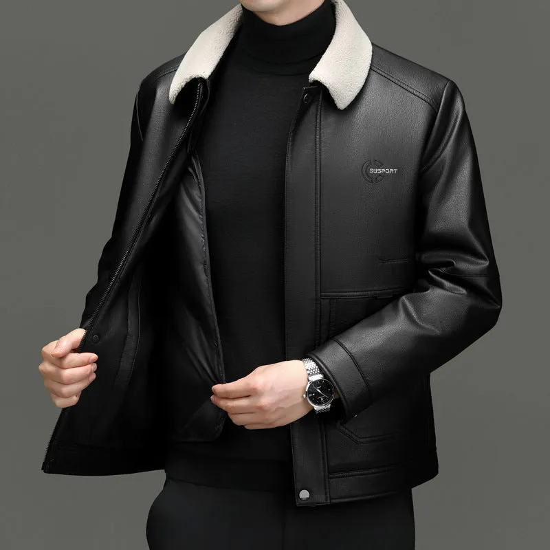 Stain-resistant 3 In 1 Thickened PU Jacket for Men