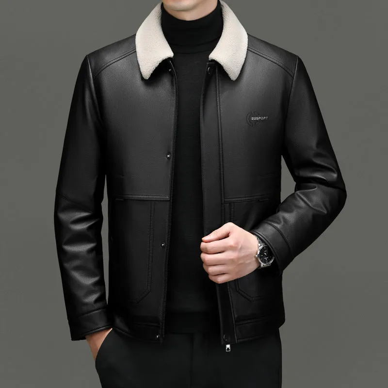 Stain-resistant 3 In 1 Thickened PU Jacket for Men