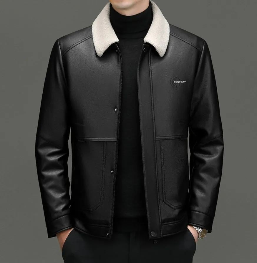 Stain-resistant 3 In 1 Thickened PU Jacket for Men