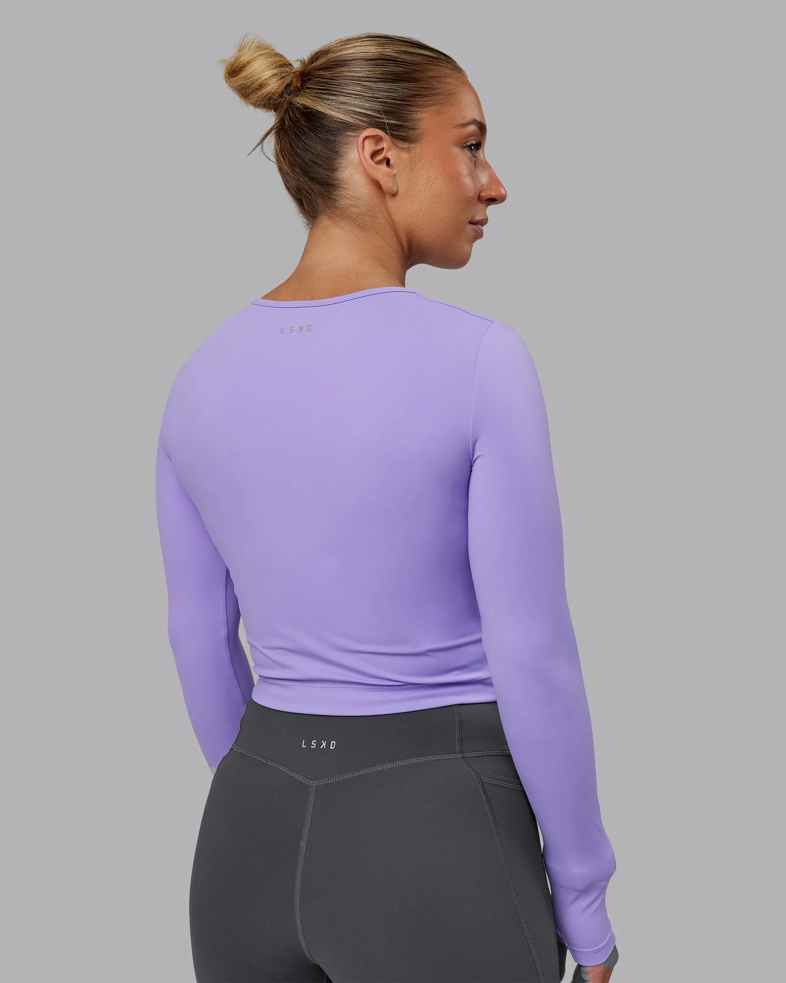 Staple Long Sleeve Cropped Tee - Violet Ray