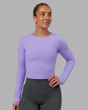 Staple Long Sleeve Cropped Tee - Violet Ray