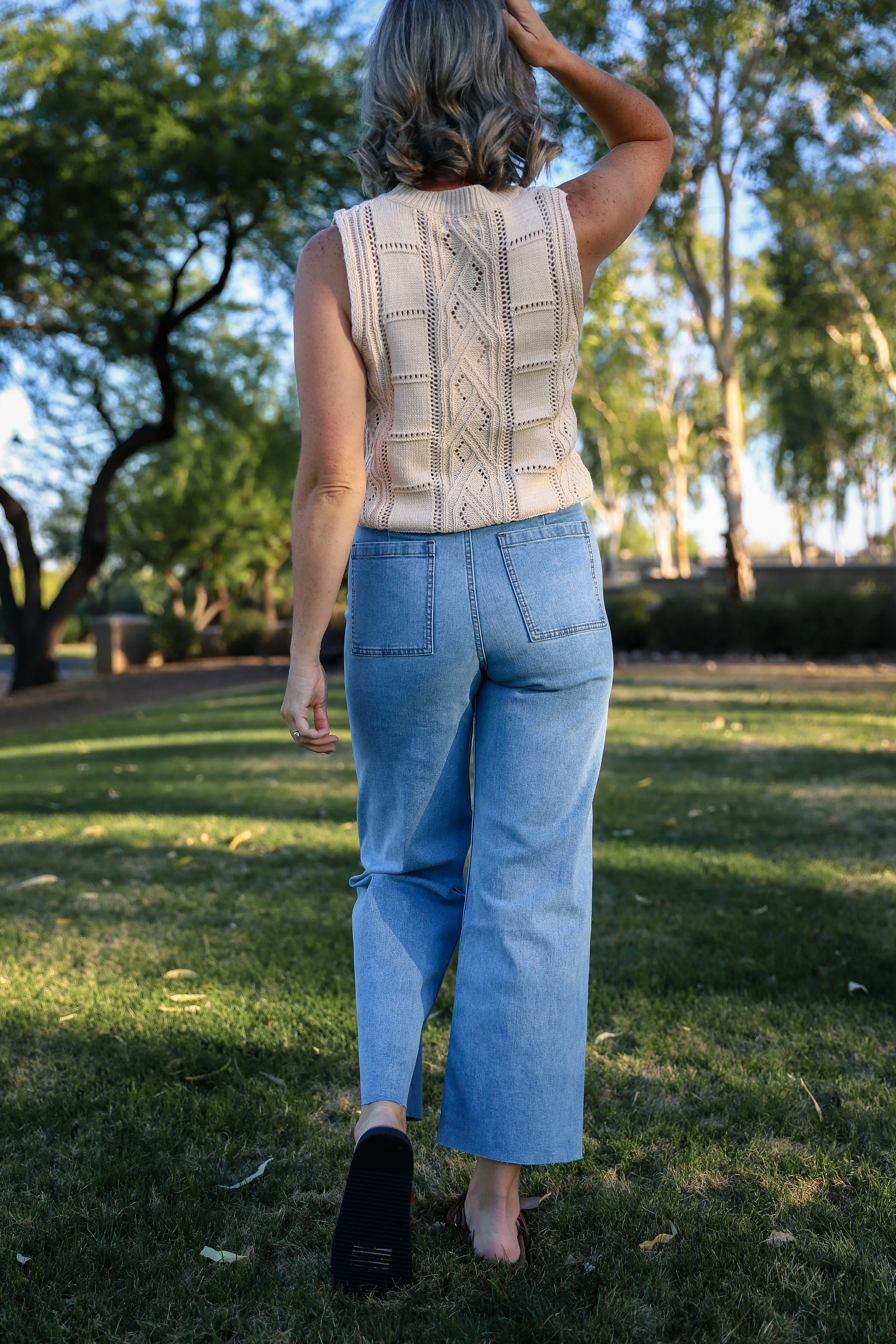 Straight Leg Wide Denim Pant