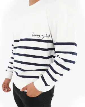 Stripe Living My Best Fleece Top