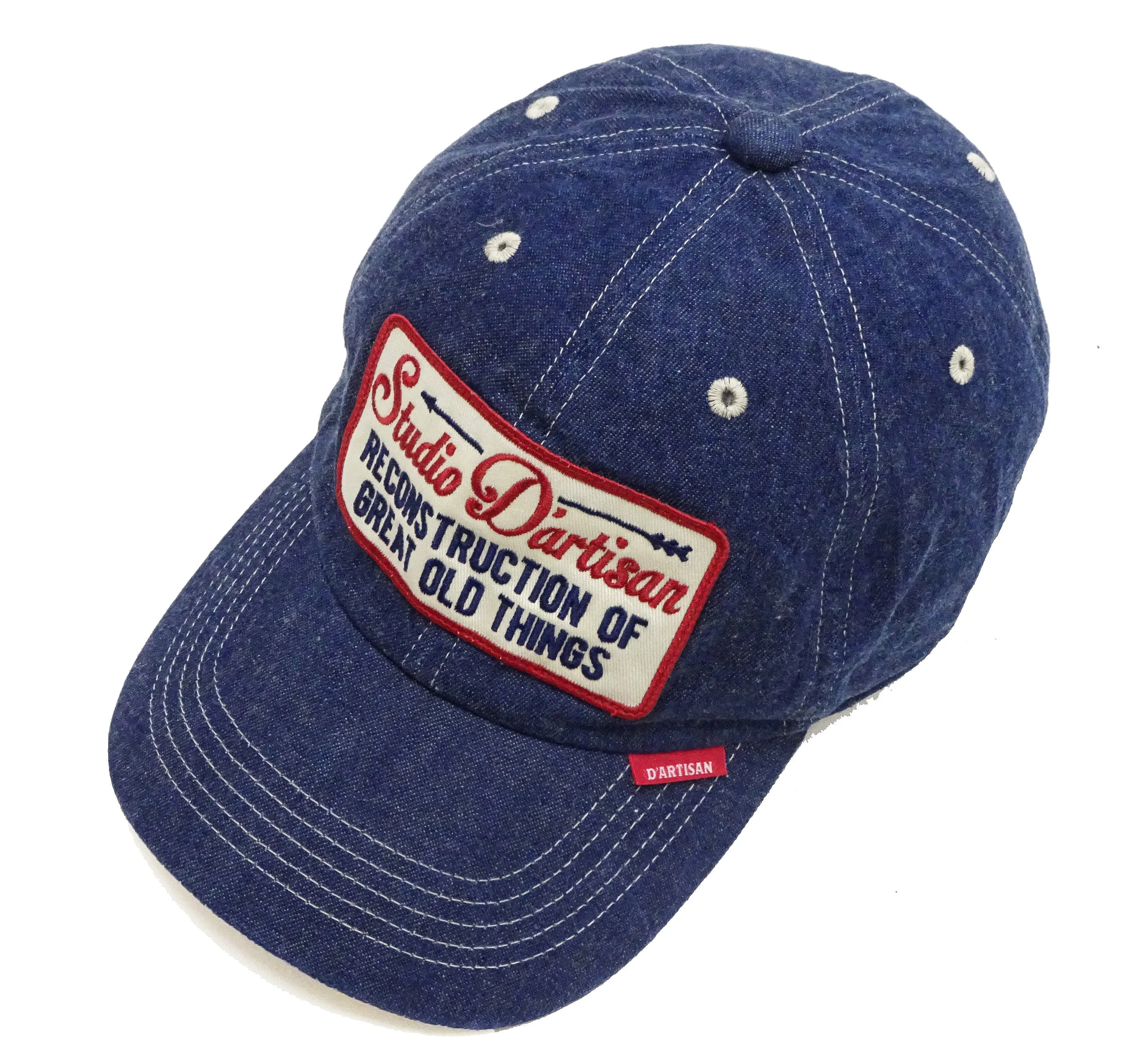 Studio D'artisan Denim Cap Men's Casual Denim Baseball Hat with a Patch, No-Mesh D7556 Blue Indigo