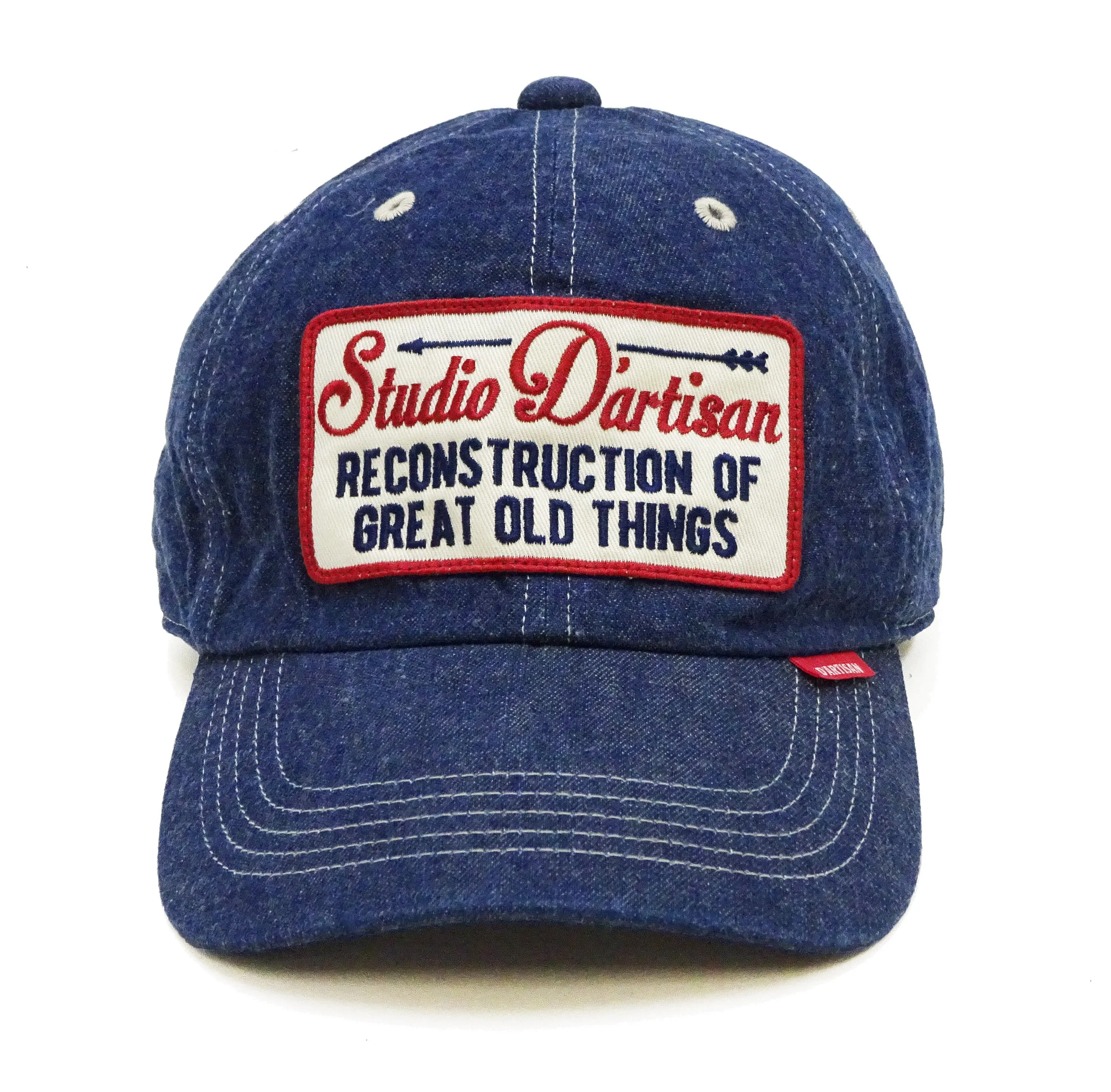 Studio D'artisan Denim Cap Men's Casual Denim Baseball Hat with a Patch, No-Mesh D7556 Blue Indigo