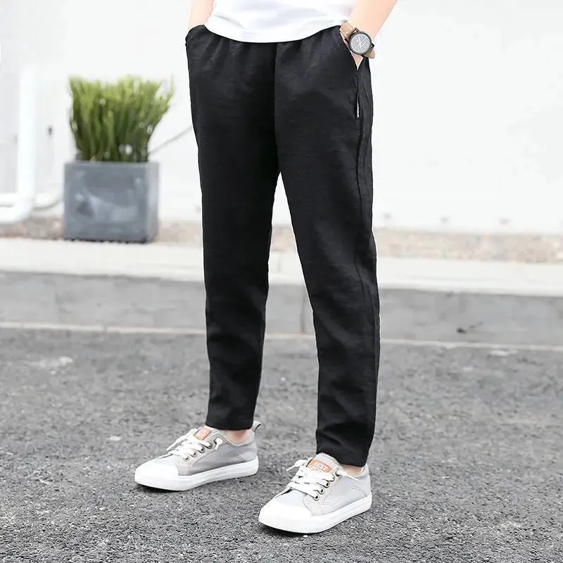 Summer New Boys Girls Pants Child Wear Pants Children's Cotton Trousers Casual Pants Kids Thin Trousers 5-6 8 10 12 14 Ages