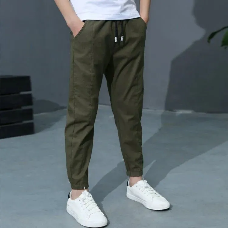 Summer New Boys Girls Pants Child Wear Pants Children's Cotton Trousers Casual Pants Kids Thin Trousers 5-6 8 10 12 14 Ages