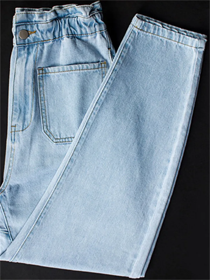 Super Cool Simple Style Harem Pants Extra Loose Women Denim Jeans for All Season