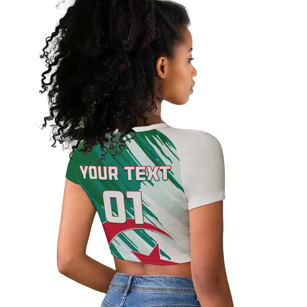 Support Les Fennecs - Algeria Football Raglan Cropped T shirt LT01