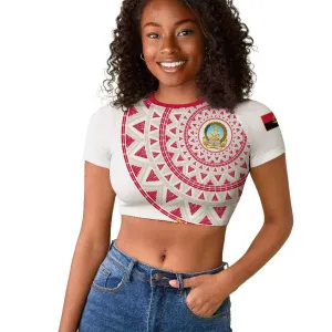 Support Palancas Negras - White Angola Football Raglan Cropped T shirt LT01