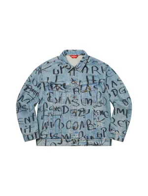 Supreme Black Ark Denim Trucker Jacket Blue