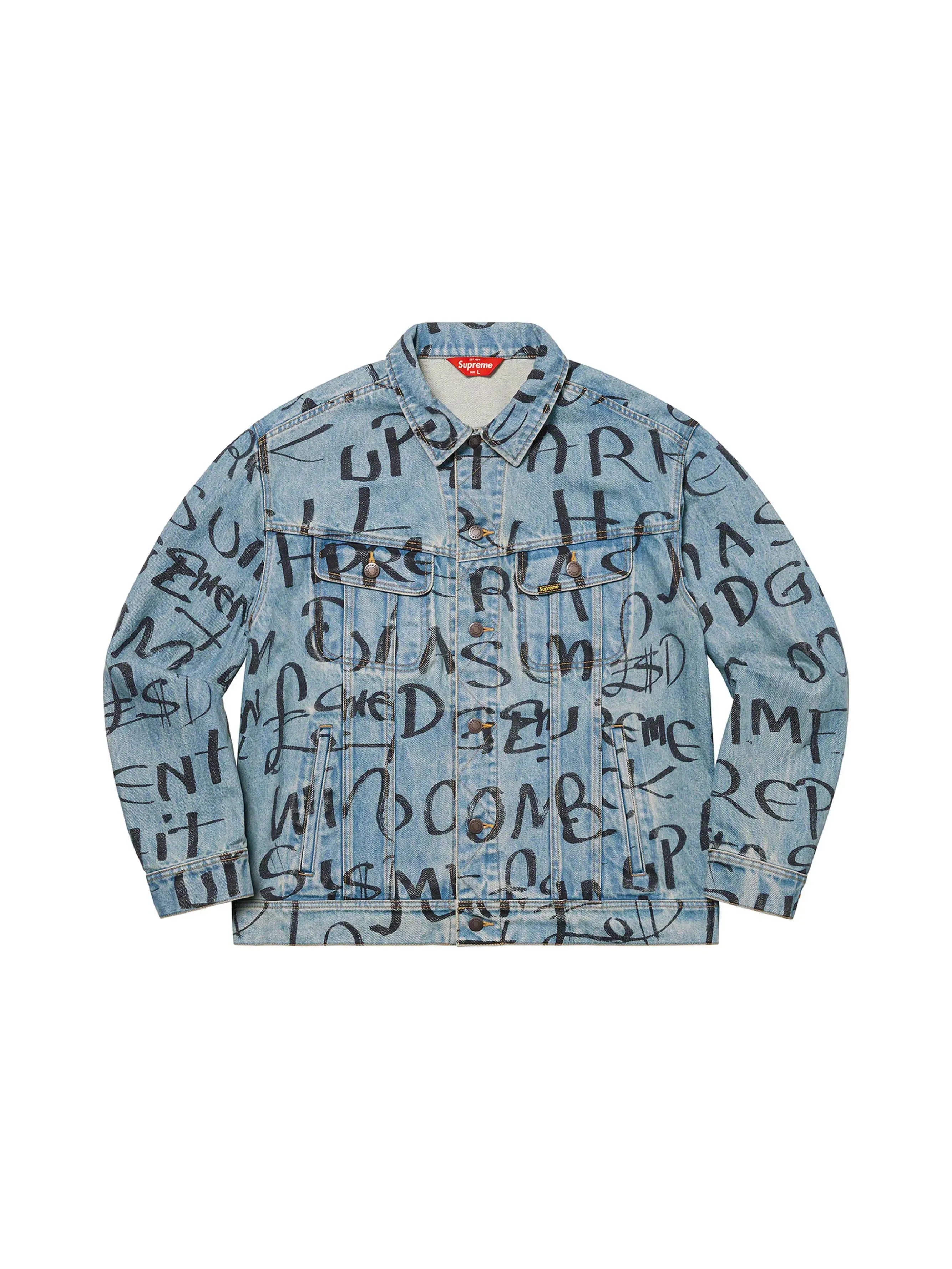 Supreme Black Ark Denim Trucker Jacket Blue