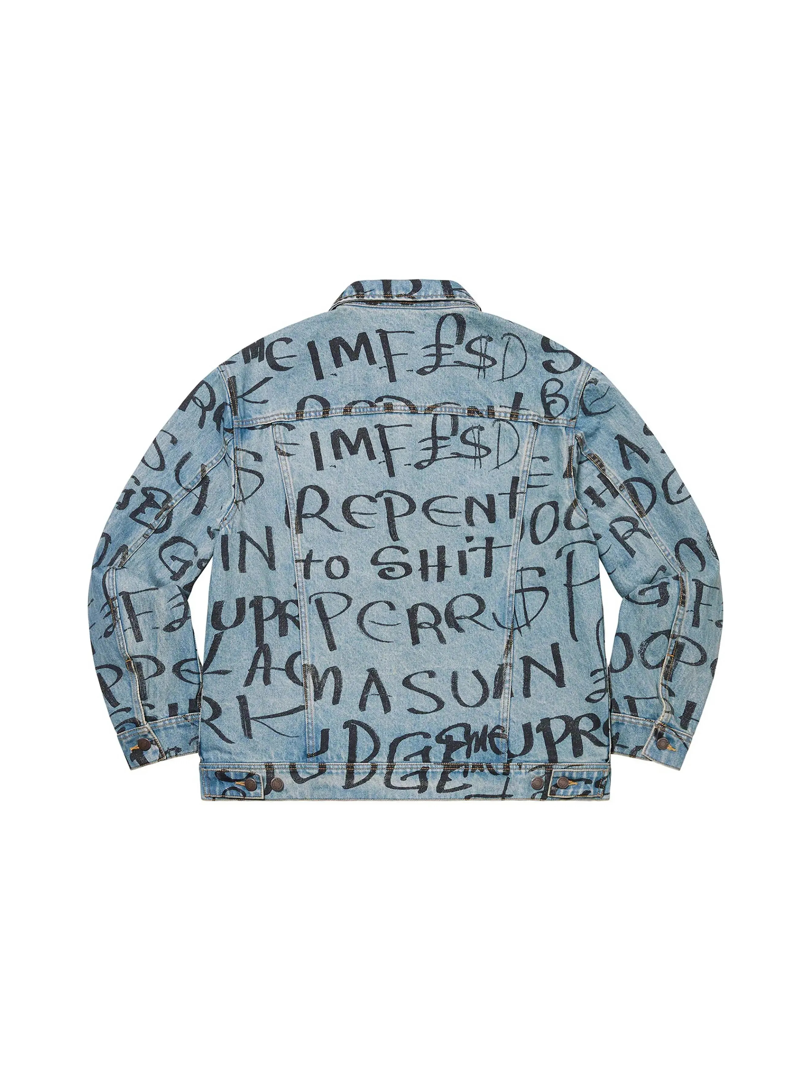 Supreme Black Ark Denim Trucker Jacket Blue