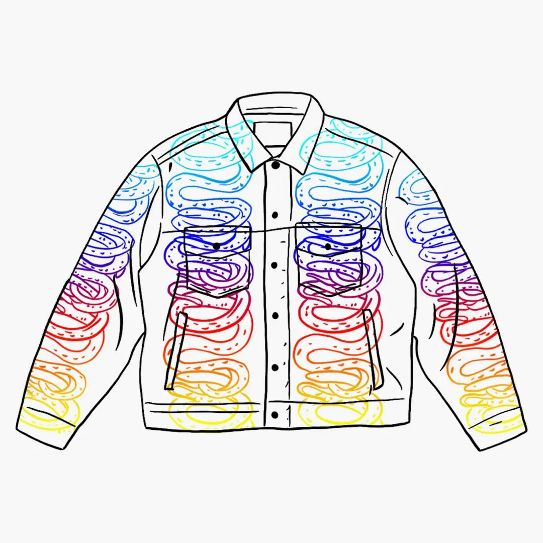 Supreme Hysteric Glamour Snake Denim Trucker Jacket White