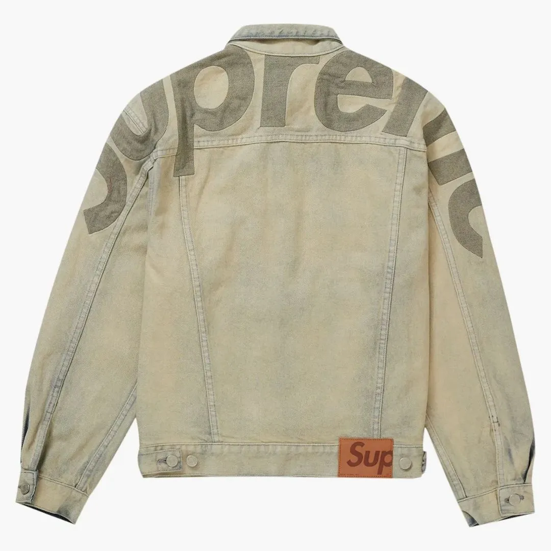 Supreme Inset Logo Denim Trucker Jacket Dirty
