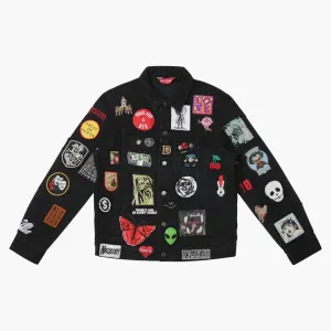 Supreme Patches Denim Trucker Jacket Black