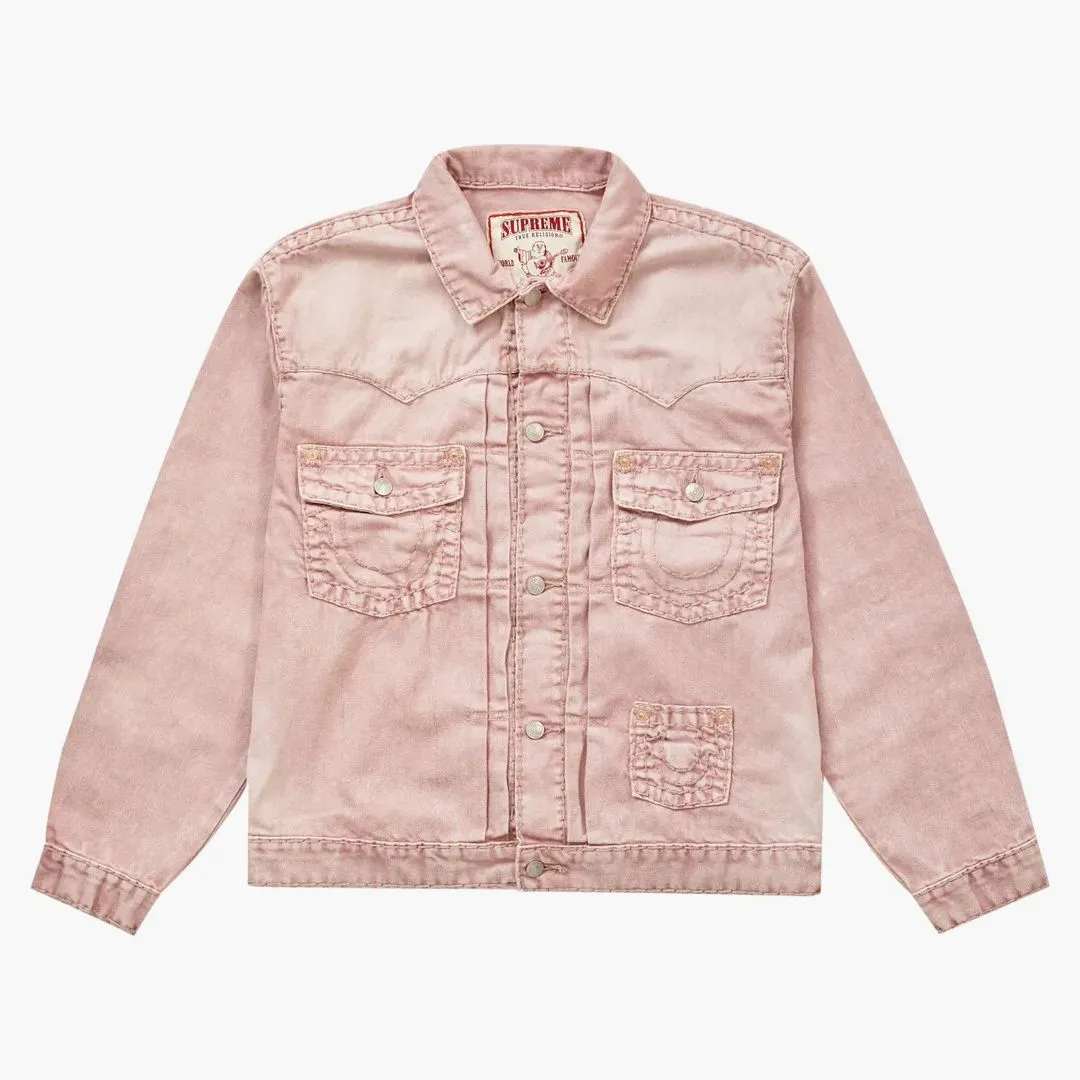 Supreme True Religion Denim Trucker Jacket Pink
