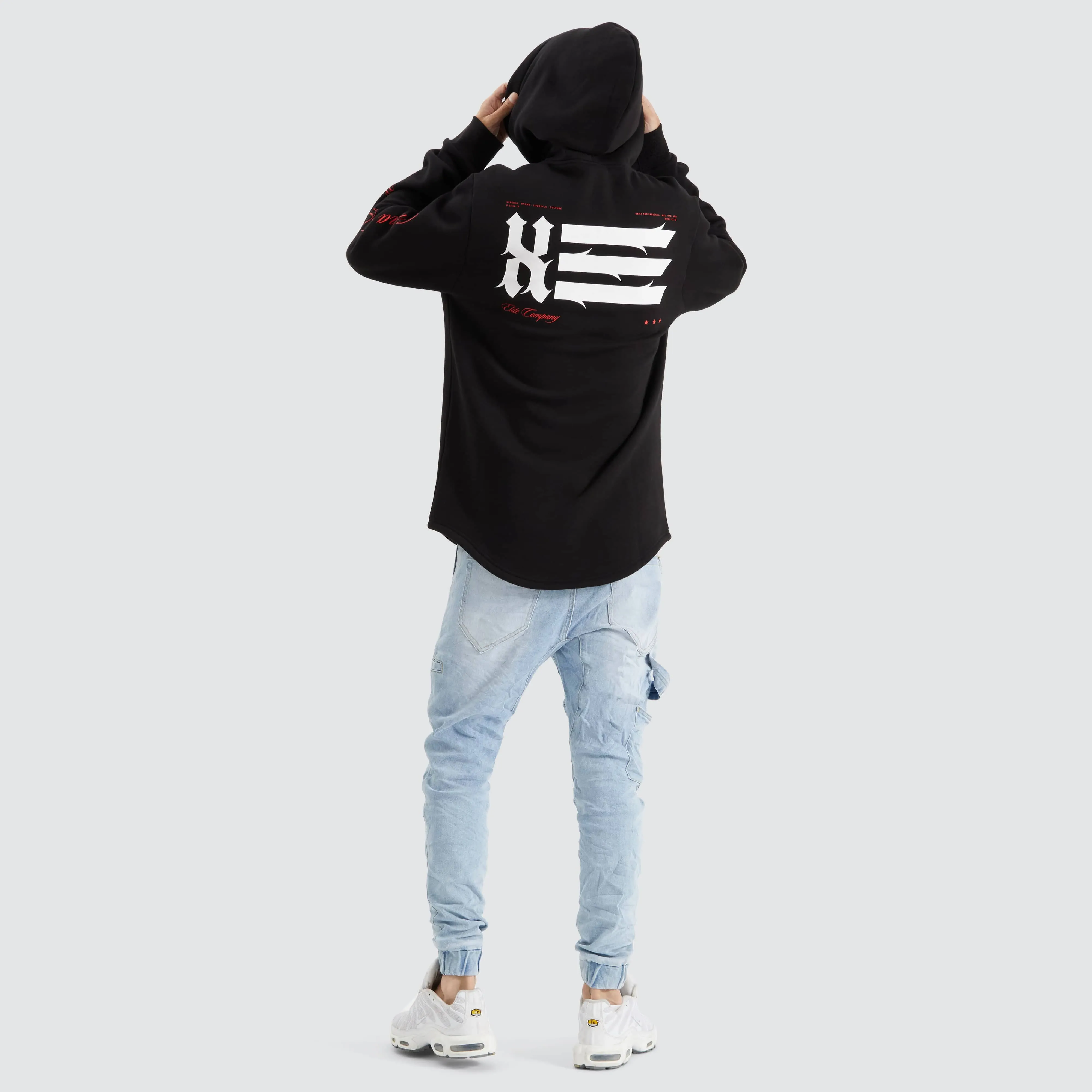 Sutton Hooded Dual Curved Sweater Jet Black