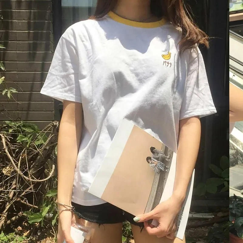 Sweet Fruit Embroidered T-shirts