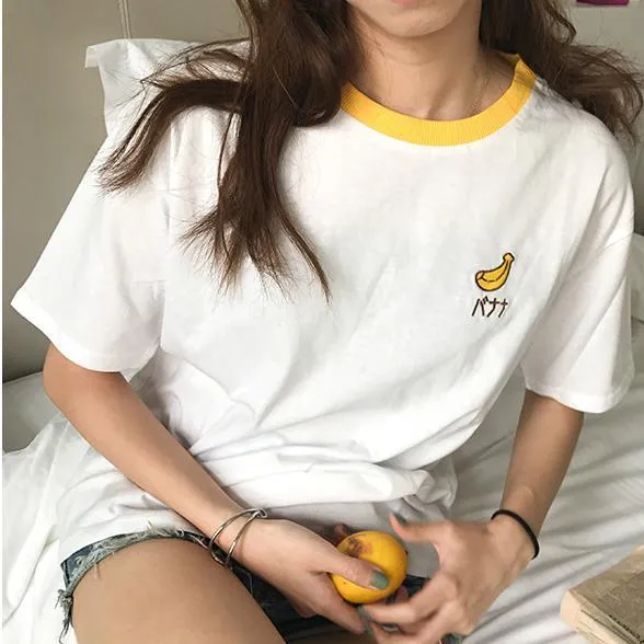Sweet Fruit Embroidered T-shirts