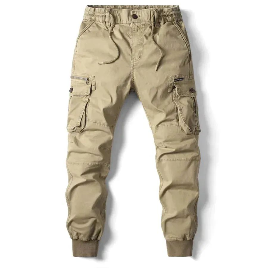 Tactical cargo pants by Cavan with elastic waistband