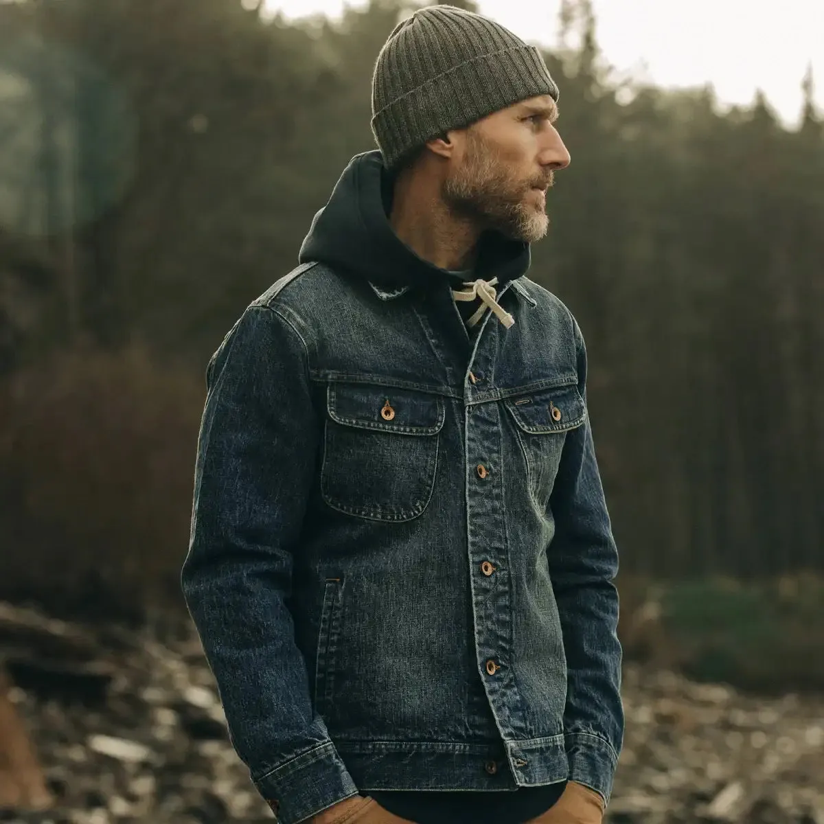 TAYLOR STITCH THE LONG HAUL JACKET IN SAWYER WASH ORGANIC SELVEDGE