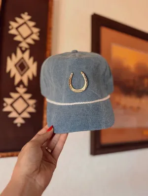 The Denim Trucker Cap - Horseshoe
