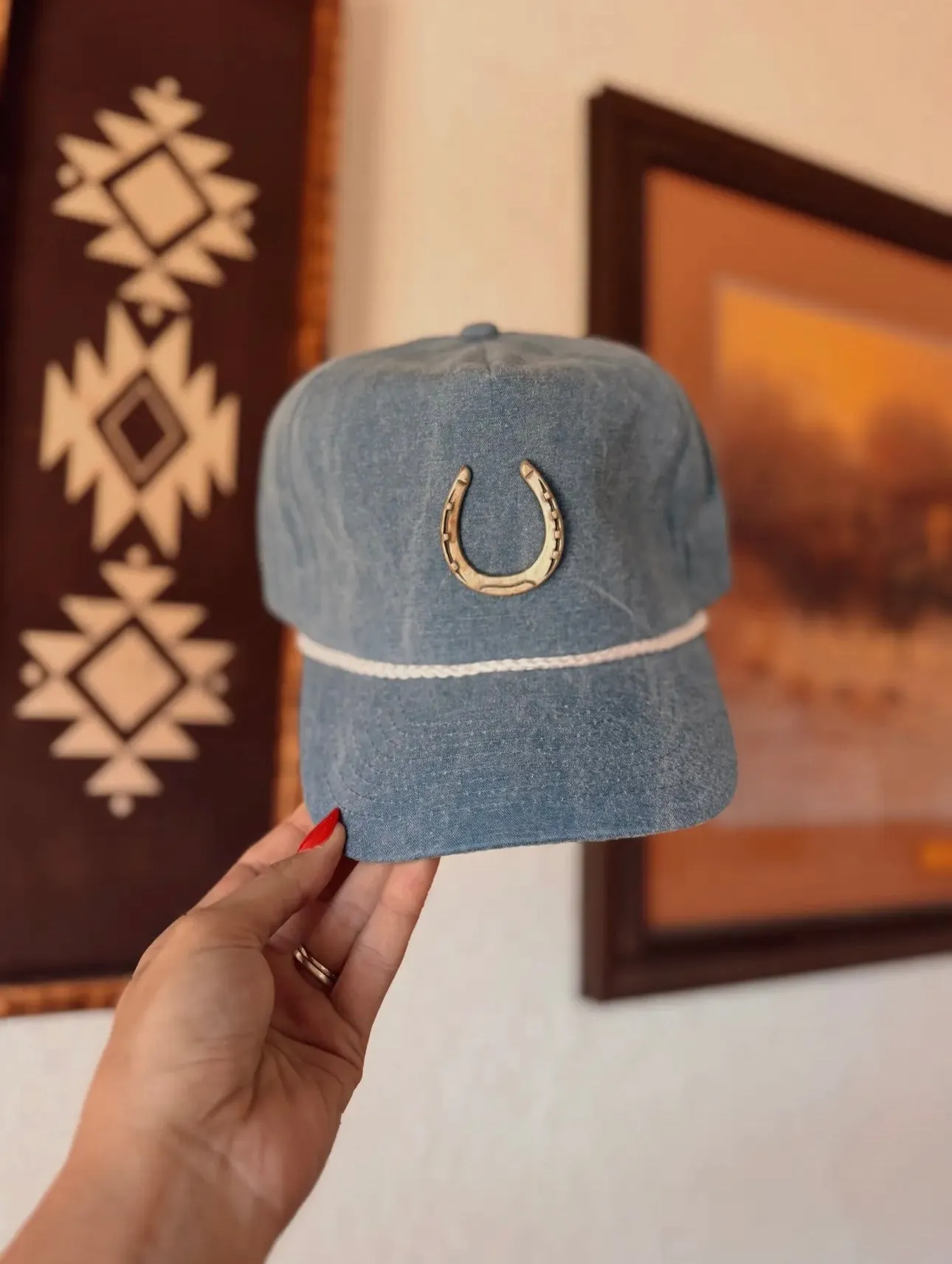 The Denim Trucker Cap - Horseshoe