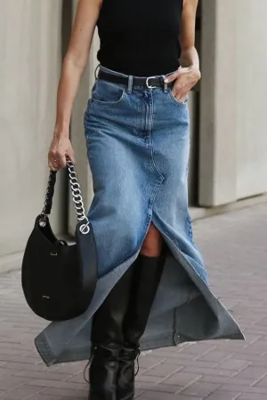 The Wild Grace Denim Maxi Skirt