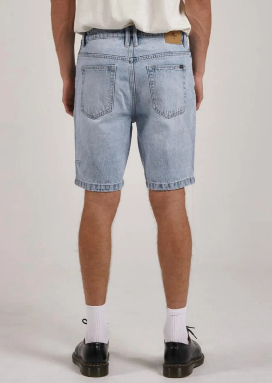 Thrills Chopped Hem Denim Short Ash Blue