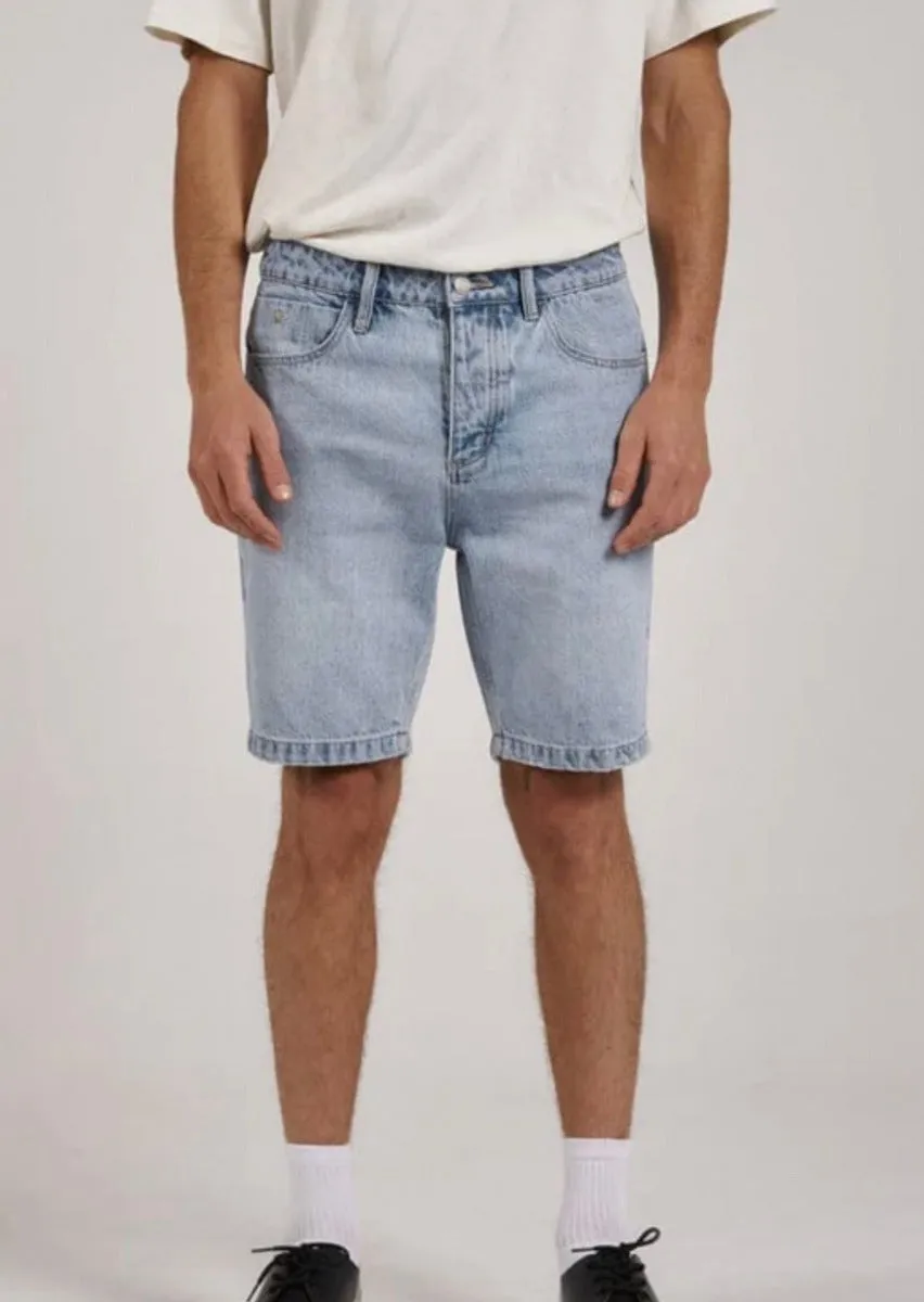 Thrills Chopped Hem Denim Short Ash Blue