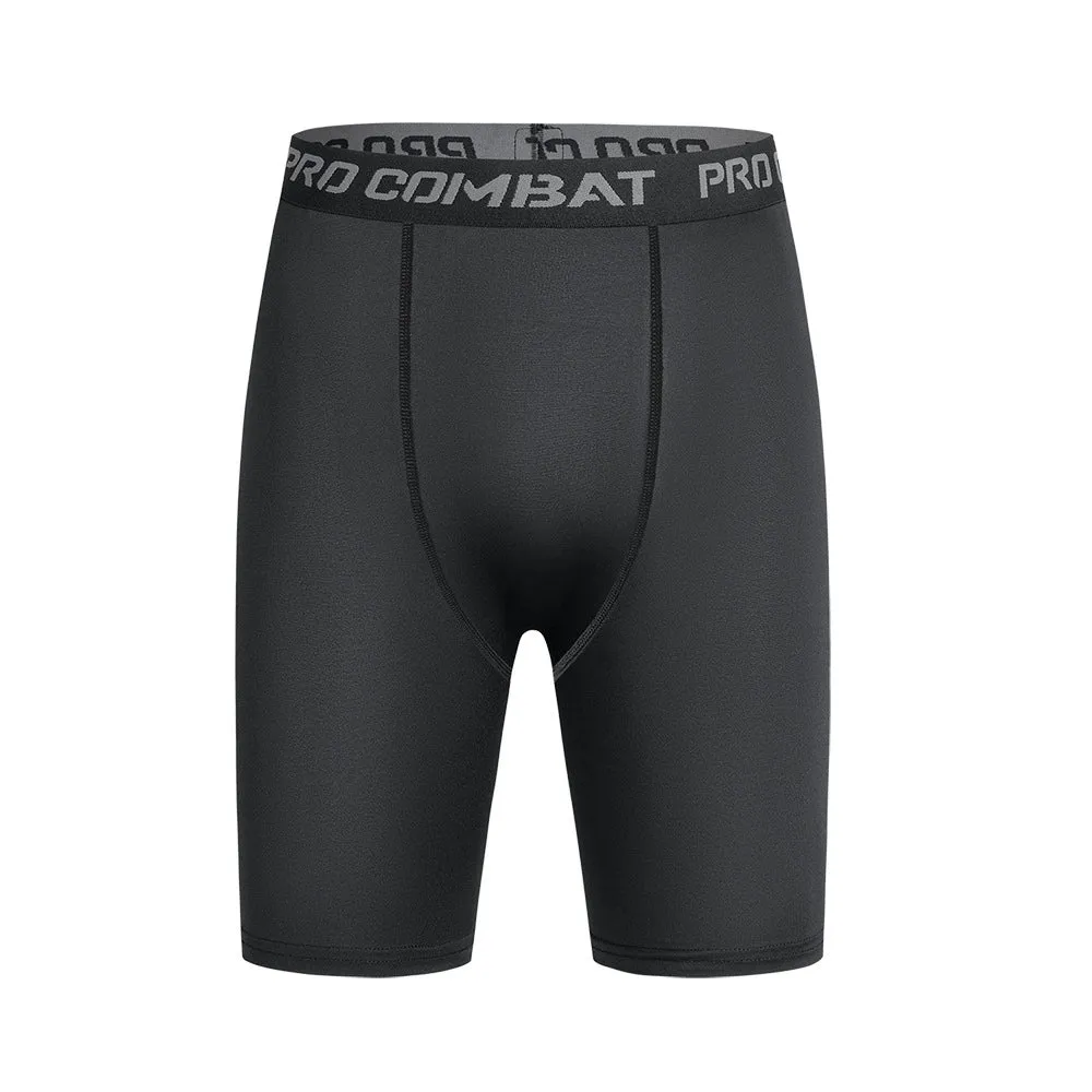 Tight Pants Men's Compression Fitness Basketball Half Length Shorts Sports Training Running High Elastic Base Quick-Drying Summer