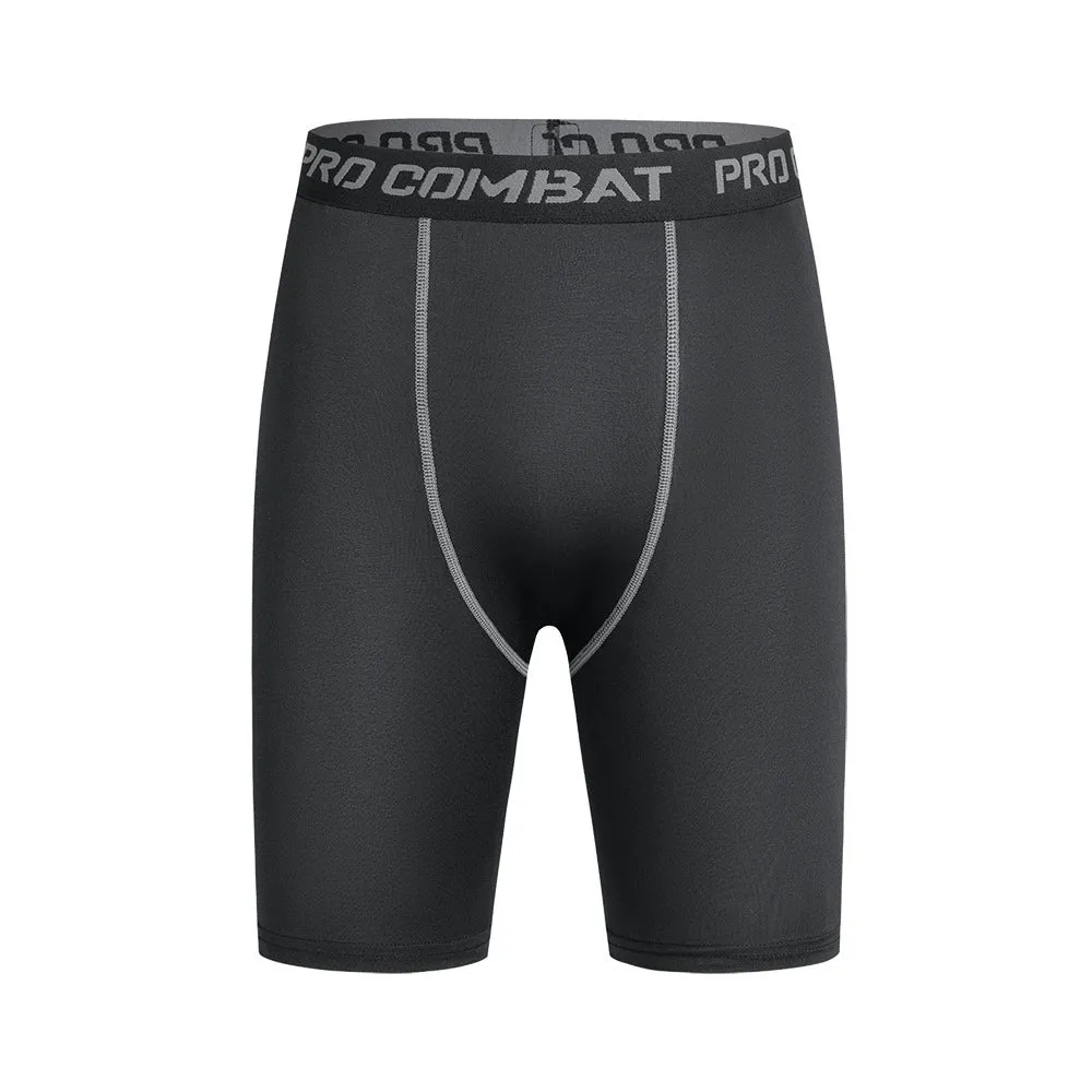Tight Pants Men's Compression Fitness Basketball Half Length Shorts Sports Training Running High Elastic Base Quick-Drying Summer