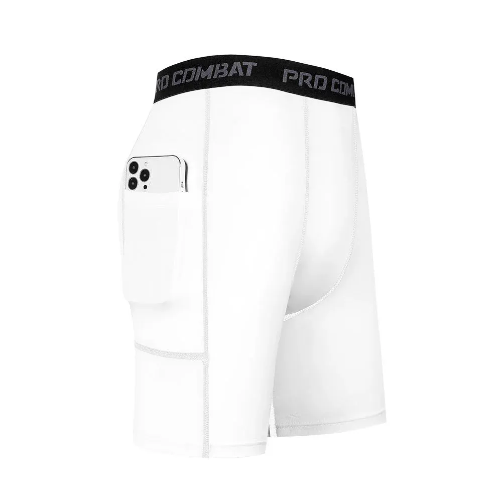 Tight Pants Men's Compression Fitness Basketball Half Length Shorts Sports Training Running High Elastic Base Quick-Drying Summer