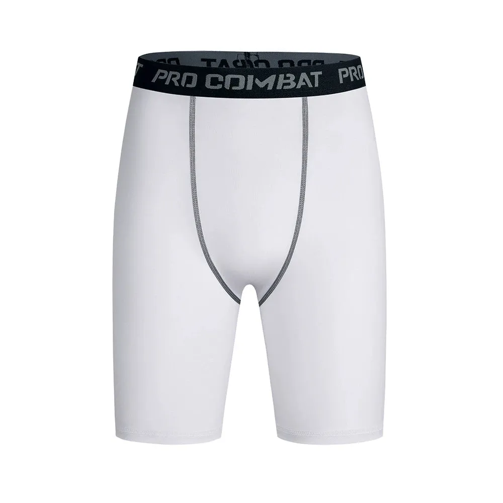 Tight Pants Men's Compression Fitness Basketball Half Length Shorts Sports Training Running High Elastic Base Quick-Drying Summer