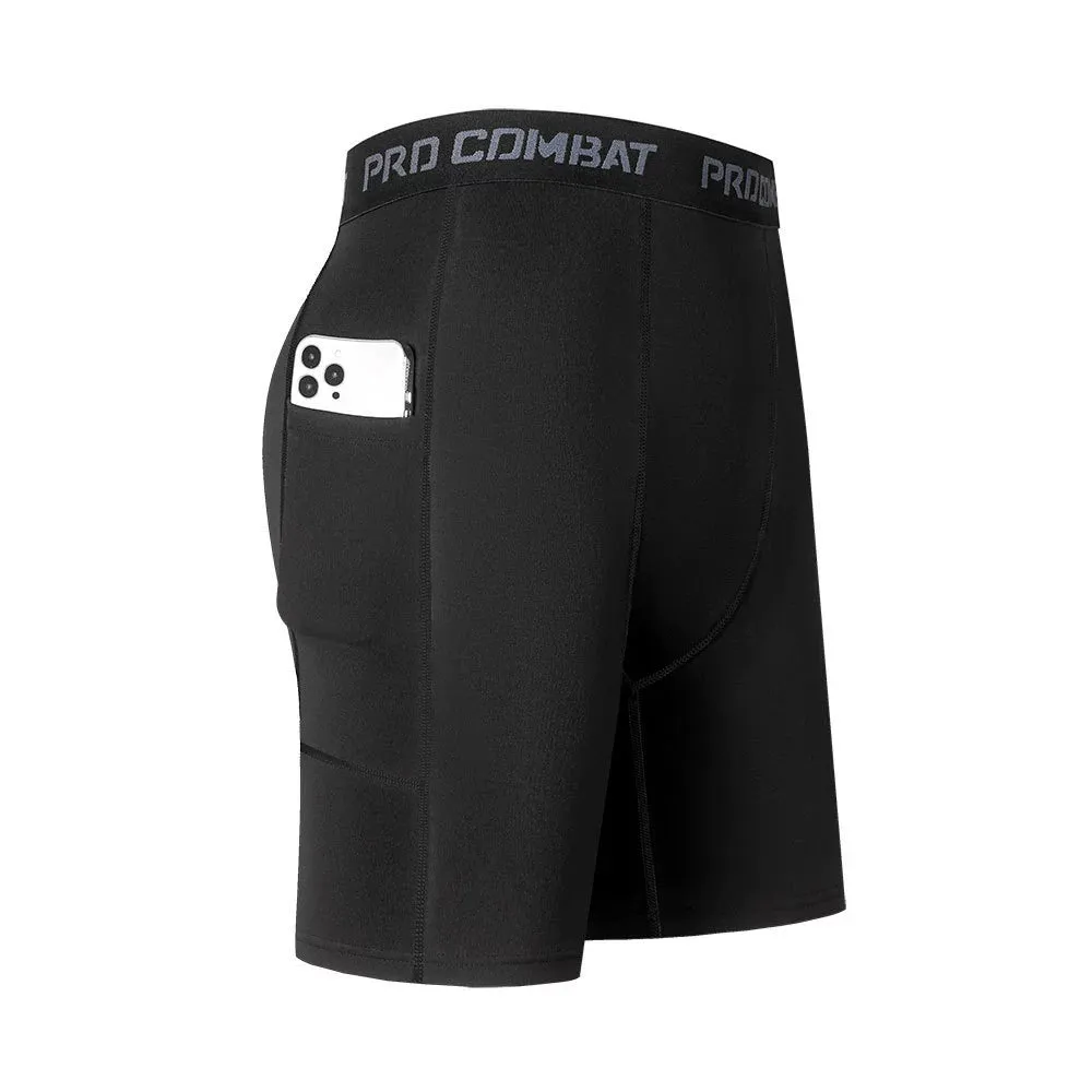 Tight Pants Men's Compression Fitness Basketball Half Length Shorts Sports Training Running High Elastic Base Quick-Drying Summer