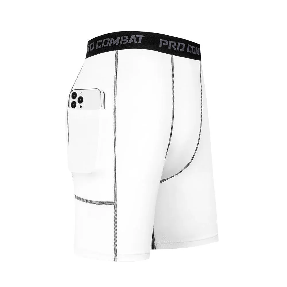 Tight Pants Men's Compression Fitness Basketball Half Length Shorts Sports Training Running High Elastic Base Quick-Drying Summer