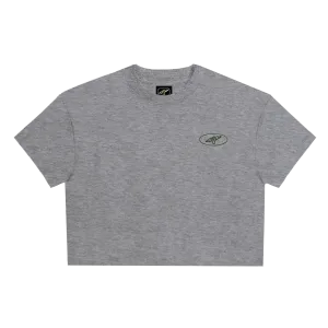 Titan Essentials Orbit Embroidered Women's Cropped Tee - Grey