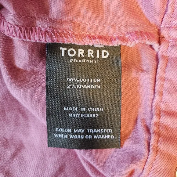 Torrid Vintage Stretch Denim Trucker Jacket Wild Rose Pink 1X