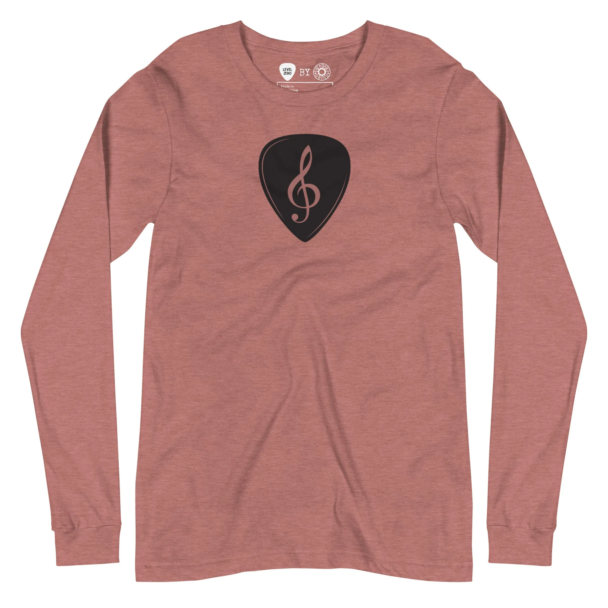 Treble Clef Pick in Heather Mauve Long Sleeve Tee