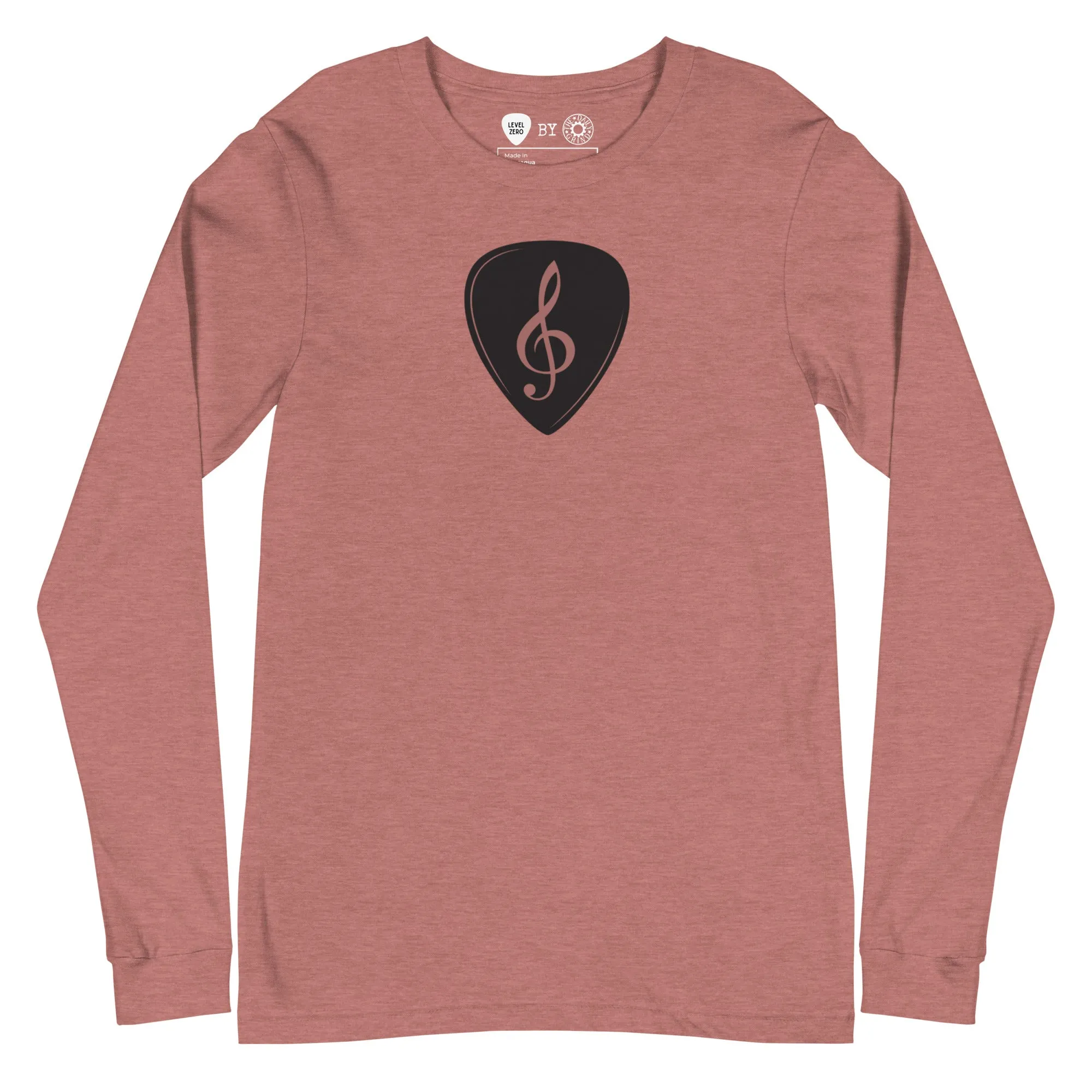 Treble Clef Pick in Heather Mauve Long Sleeve Tee