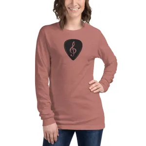 Treble Clef Pick in Heather Mauve Long Sleeve Tee