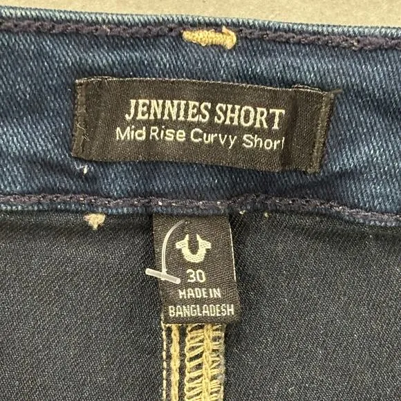True Religion Jennie Mid Rise Raw Hem Shorts