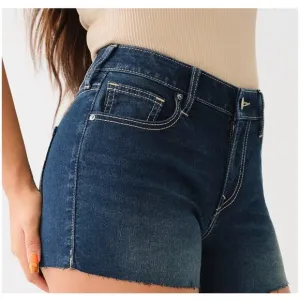 True Religion Jennie Mid Rise Raw Hem Shorts
